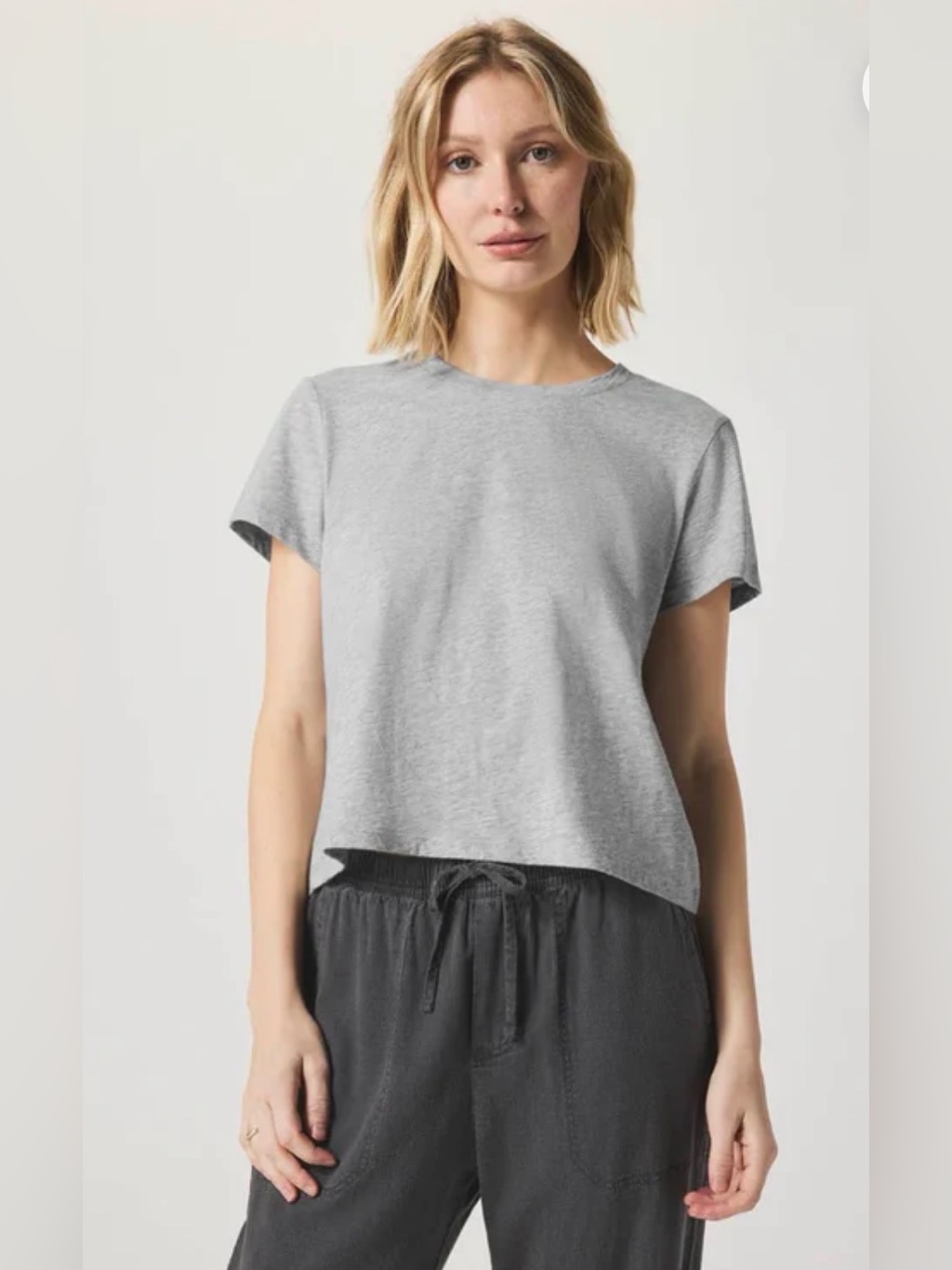Splendid Louisa Tee Light Gray Large
